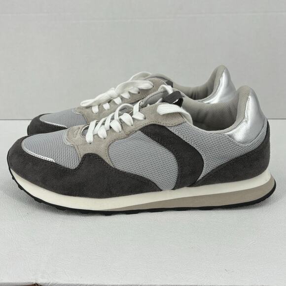 Just Fab JF Gwen Sneakers Magnet Gray Vapor Blue Athletic Shoes Women's Size 10 - Picture 4 of 9